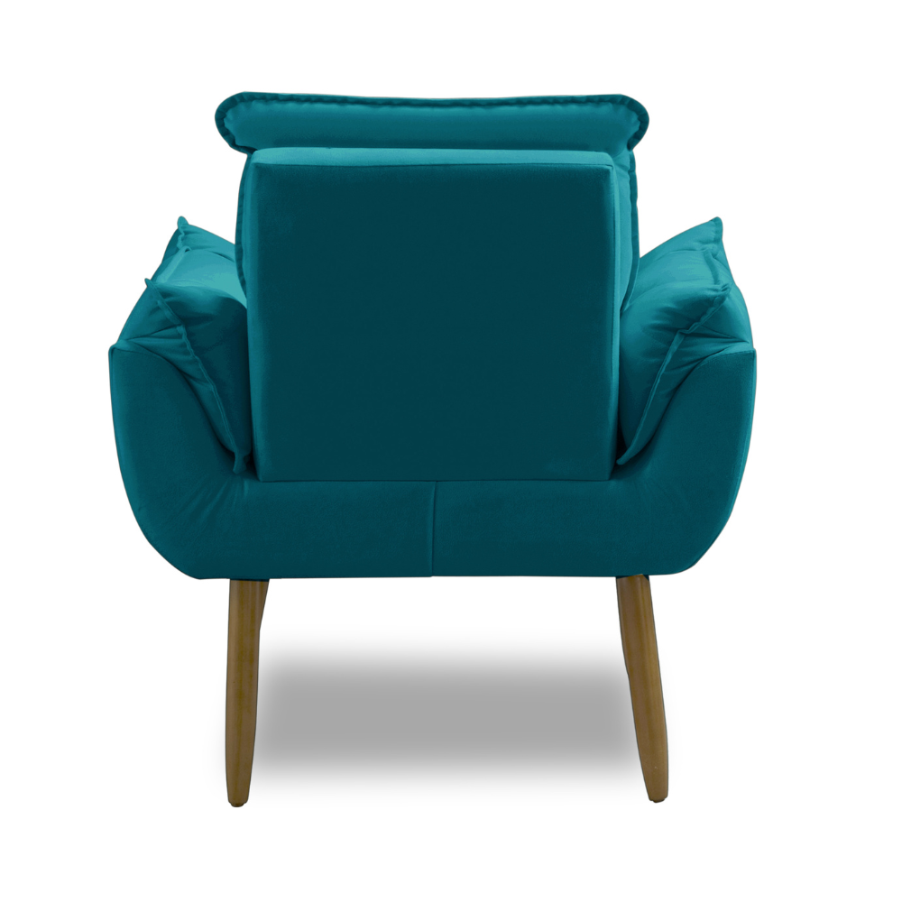 Poltrona Decorativa Opala Sala Suede Luxo - Arapongas Decor:azul Turquesa - 5