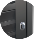Ver imagem 2 de Porta de Correr Suspensa Veneziana Esq L.25 Cinza 210x100 Brimak