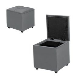 Baú Banqueta Organizador Porta Itens Quadrado Compacto Casa - 1