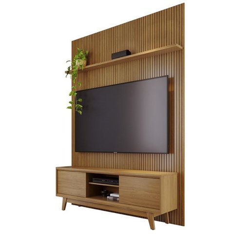 Painel e Bancada Tv 65 Pol 245x179 Cm Milo Cumaru Madetec