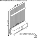 Ver imagem 5 de Painel e Bancada Tv 65 Pol 245x179 Cm Milo Cumaru Madetec