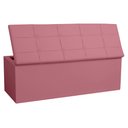 Ver imagem 5 de Kit Cabeceira e Calçadeira Baú Casal 1,40m Roma Suede Rosa - Pallazio