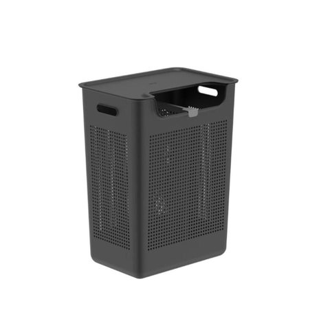 Cesto de Roupas com Duplo Compartimento ou 50L Linha Flow - Preto