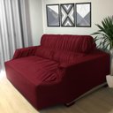 Ver imagem 3 de Capa para Sofá Retrátil Lara 2 Lugares 1,70m X 1,10m Resistente Elasticada Vermelha