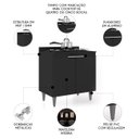 Ver imagem 3 de Balcão de Cozinha para Cooktop 80cm Pérola Z34 Preto - Mpozenato