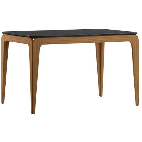 Mesa de Jantar Aurea 120x80 cm com Vidro Cinamomo Preto - New Ceval