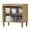Ver imagem 2 de Balcão de Cozinha 80 Cm Glória 2 Portas Castanho/off White - Mx Móveis