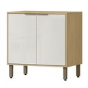 Ver imagem 1 de Balcão de Cozinha 80 Cm Glória 2 Portas Castanho/off White - Mx Móveis