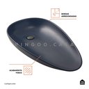 Ver imagem 3 de Cuba De Apoio Para Banheiro Gota Slim Louça Cerâmica 76,5 cm Pingoo.casa - Cinza Fosco