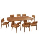 Ver imagem 2 de Sala de Jantar Mesa Noronha 220cm Madeira Tampo Barril Laminado com 8 Cadeiras Eva