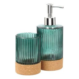Kit Lavabo Porta Sabonete Líquido Vidro Banheiro Escova 029 - 3