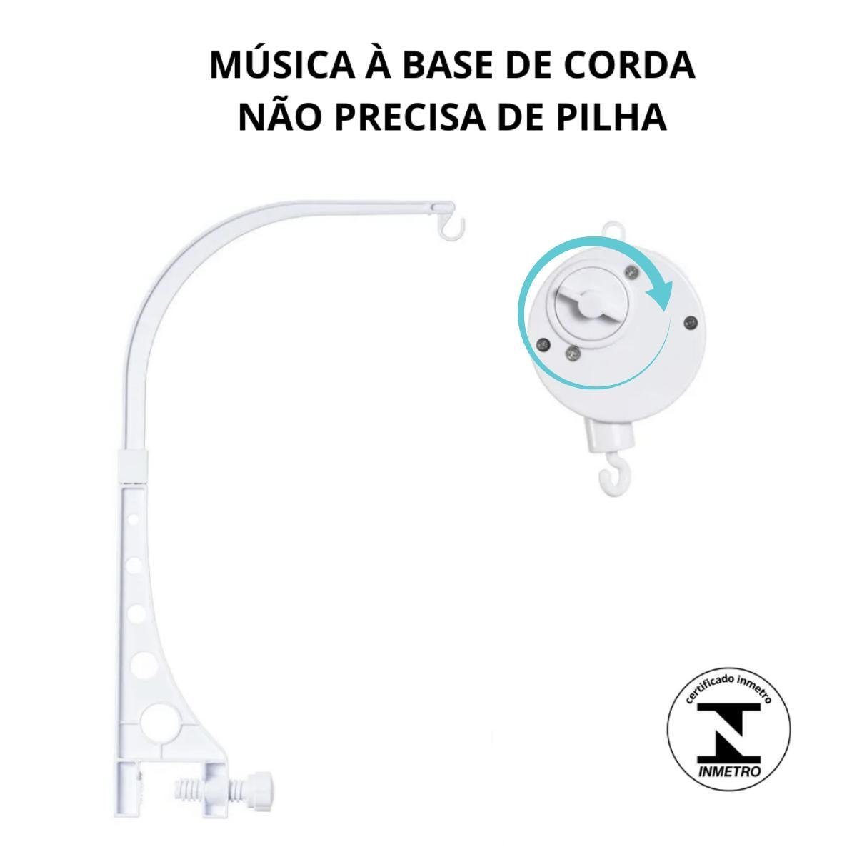 Mobile para Berço Musical Giratório Ursa Rosé - 3