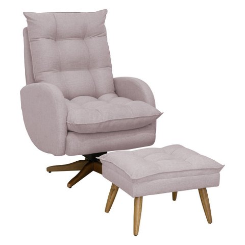 Poltrona de Amamentação Clarice Giro Balanço Bebê Completo: Pb 606 Boule Rose