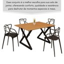 Ver imagem 3 de Sala de Jantar Mesa 120x90 4 Cadeiras Allegra Estilo Moderno