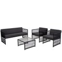 Ver imagem 1 de 2 Poltronas 01 Namoradeira e Mesa Centro Santiago Fio Fibra Aço Carbono Encosto e Assento Estofado