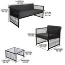 Ver imagem 3 de 2 Poltronas 01 Namoradeira e Mesa Centro Santiago Fio Fibra Aço Carbono Encosto e Assento Estofado