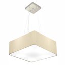 Ver imagem 1 de Lustre Pendente Quadrado Vivare Md-4194 Cúpula em Tecido 12/40x40cm - Bivolt Algodão-crú 127/220v