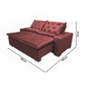 Sofá Retrátil Premium 150m em Suede Reclinável e com 2 Módulos Milão Terracota - 3