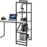 Mesa Escrivaninha Industrial Home Office Fit com 5 Prateleiras 130cm Preto e Branco - 3