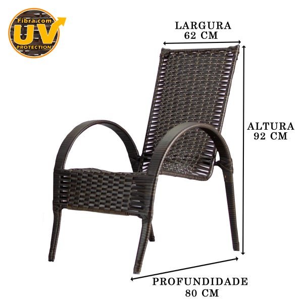 Conjunto 4 cadeiras de área Napoly, para área Gourmet, varanda, edícula, sacada Fibra sintética - 2