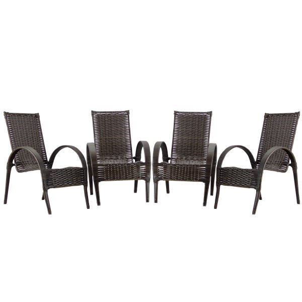 Conjunto 4 cadeiras de área Napoly, para área Gourmet, varanda, edícula, sacada Fibra sintética - 1