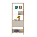 Ver imagem 2 de Conjunto Home Office Match c/ Escrivaninha e Estante Off White/Carvalho Artely