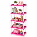 Ver imagem 1 de Prateleira Rosa Grande 5 Andares Estante Infantil Organizadora Multiuso Quarto Porta Brinquedo Lavad