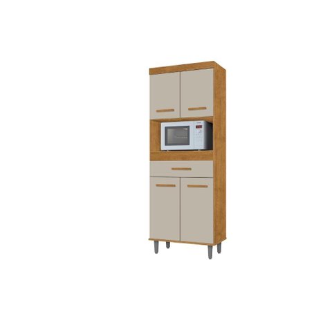 Armário de Cozinha Du 4 Portas + Gaveta Ampla Cor Ipê / Off White