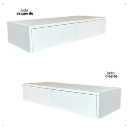 Mesa de Cabeceira Penteadeira 2 Gavetas Moderna Organizadora Compacta Suspensa 80x15x40cm - 5