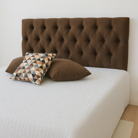 Cabeceira Capitonê Queen 160x50cm Marrom - Produto com Alto Conforto e Elegância