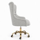 Ver imagem 3 de Cadeira Poltrona Home Office Helena Capitonê Base com Rodinhas Dourada