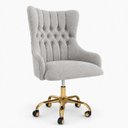 Ver imagem 2 de Cadeira Poltrona Home Office Helena Capitonê Base com Rodinhas Dourada