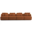 Ver imagem 3 de Sofá 5 Lugares para Sala de Estar Living 388cm Arlo F04 Veludo Telha Tc-12022 - Lyam Decor