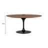 Mesa Jantar Tulipa Saarinen Redonda 1,50m Tampo Madeira Imbuia Base Preta - 2