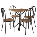 Ver imagem 1 de Kit Mesa de Jantar Thaisa 67,5cm com 04 Cadeiras Texas Ratan Ferro Preto - Pallazio