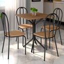 Ver imagem 2 de Kit Mesa de Jantar Thaisa 67,5cm com 04 Cadeiras Texas Ratan Ferro Preto - Pallazio