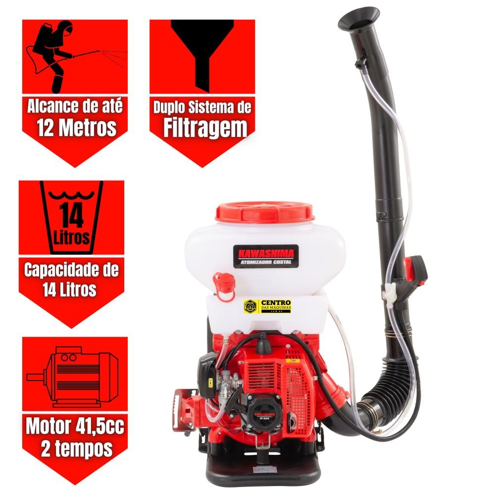 Atomizador Pulverizador Costal Kawashima AT4314 41,5cc Á Gasolina
