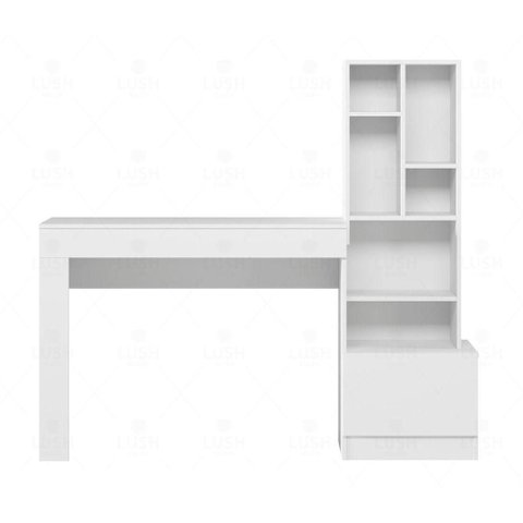 Escrivaninha Office com Estante Biblioteca Lion Branco Fosco - Mabe Magazine