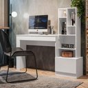 Ver imagem 3 de Escrivaninha Office com Estante Biblioteca Lion Branco Fosco - Mabe Magazine