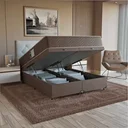 Ver imagem 1 de Cama Box Baú Queen + Colchão Prime Espuma D45 Marrom Suede Marrom/marrom