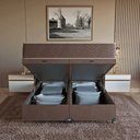 Ver imagem 2 de Cama Box Baú Queen + Colchão Prime Espuma D45 Marrom Suede Marrom/marrom