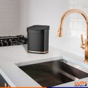 Ver imagem 3 de Lixeira de Pia 2,5 Litros Eleganza Detalhe Cobre Rosé Gold Cozinha - Preto/Cobre
