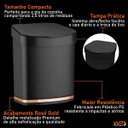 Ver imagem 2 de Lixeira de Pia 2,5 Litros Eleganza Detalhe Cobre Rosé Gold Cozinha - Preto/Cobre