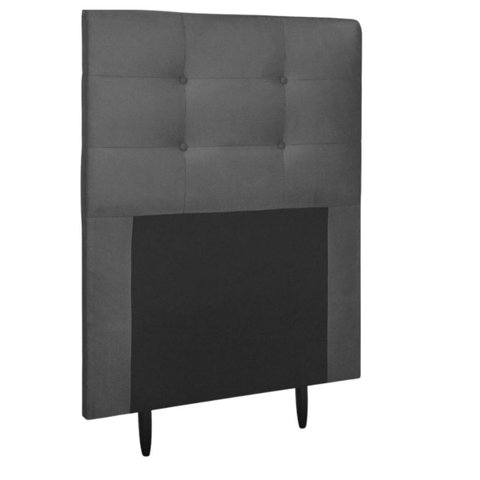Cabeceira Estofada Cama Box Solteiro 90 Cm Lorena Suede:suede Cinza