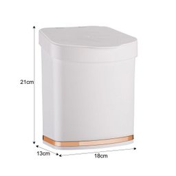 Lixeira de Pia 2,5 Litros Eleganza Detalhe Cobre Rosé Gold Cozinha - Branco/Cobre - 4