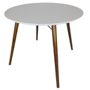 Ver imagem 1 de Mesa Jantar Redonda 90cm Branco MDF Pé Palito + Suporte V