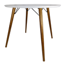 Ver imagem 3 de Mesa Jantar Redonda 90cm Branco MDF Pé Palito + Suporte V
