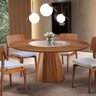 Mesa de Jantar Allure Cinamomo com Vidro 150cm Fabrispuma 150x150 - 4