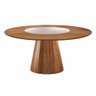 Mesa de Jantar Allure Cinamomo com Vidro 150cm Fabrispuma 150x150 - 1