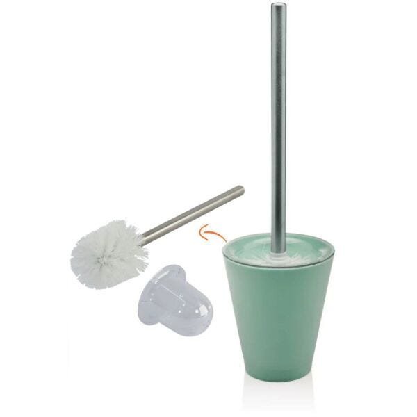 Kit Lixeira de Banheiro 5 Litros Porta Escova Sanitária - Verde claro - 2
